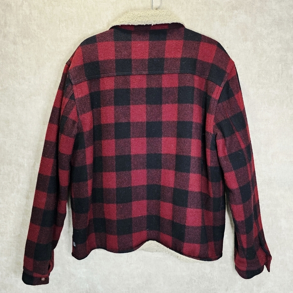 Wool Sherpa Lined Buffalo Check Lumber Jack Jacket Duer Ex Machina - Picture 8 of 9